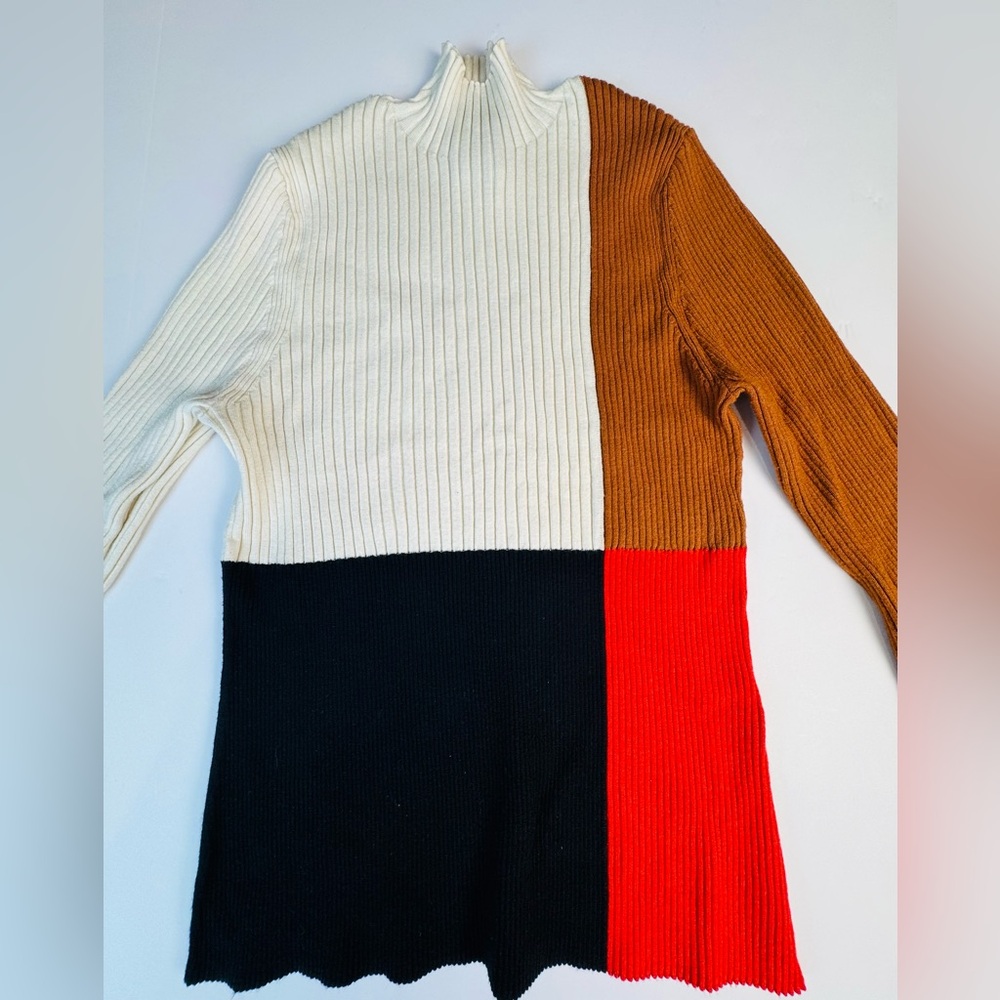 Banana Republic Women's Medium  HARBISON Color-Block Ribbed Sweater #755350 Euc - Picture 4 of 9
